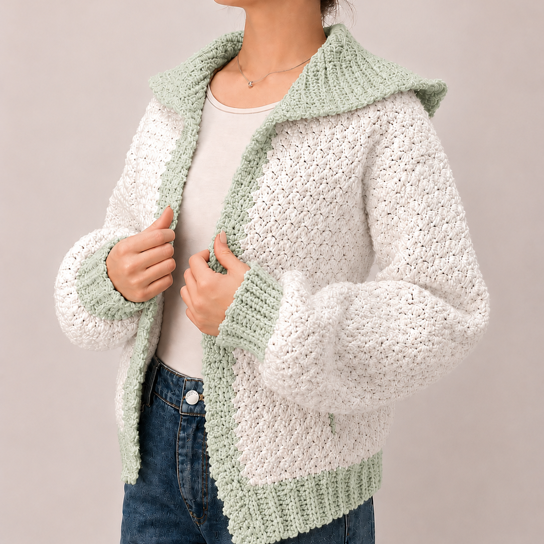 Streetwise - Crochet Bomber Hoodie Cardigan