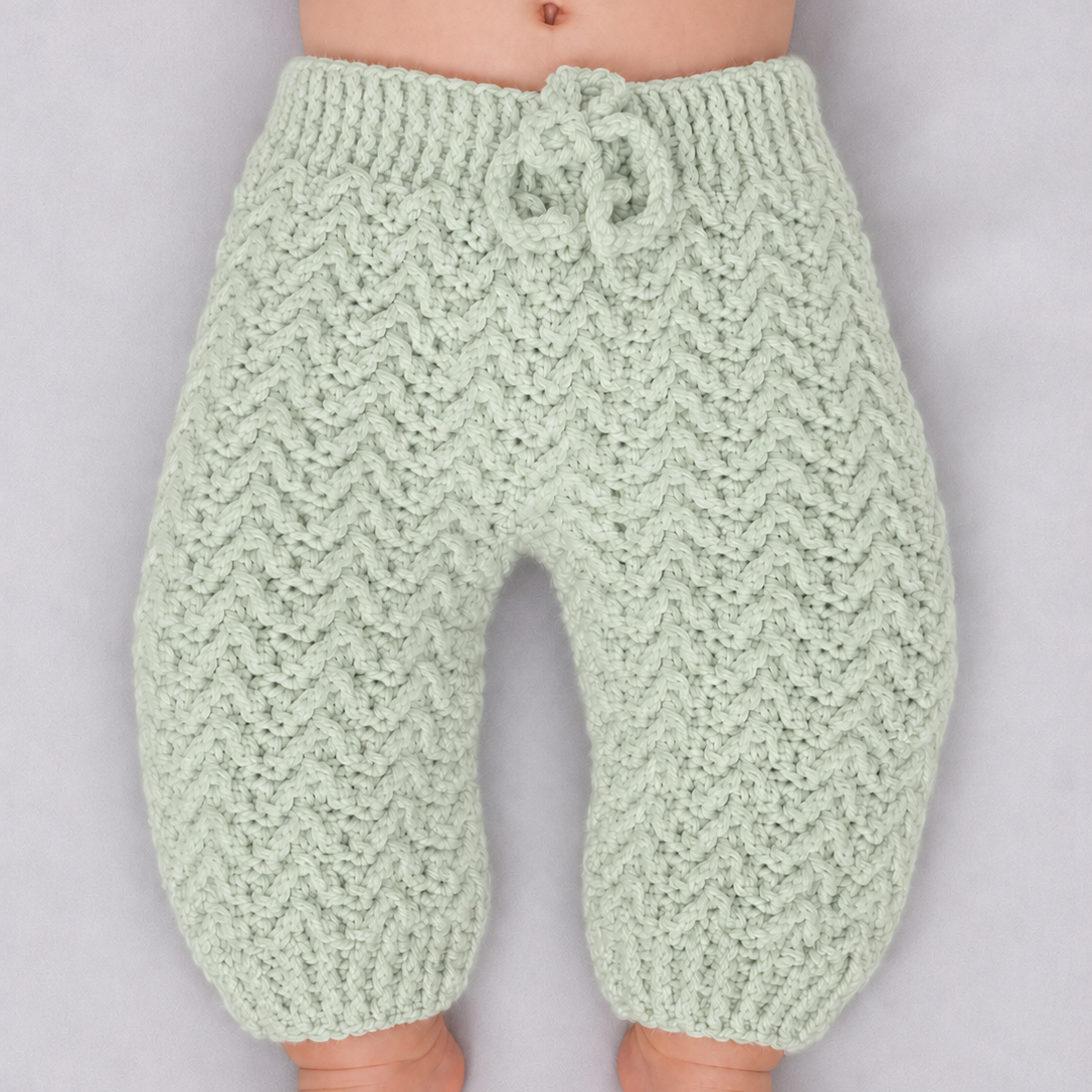Mini Jogger - Crochet Baby Jogger Pants with Drawstring Waist