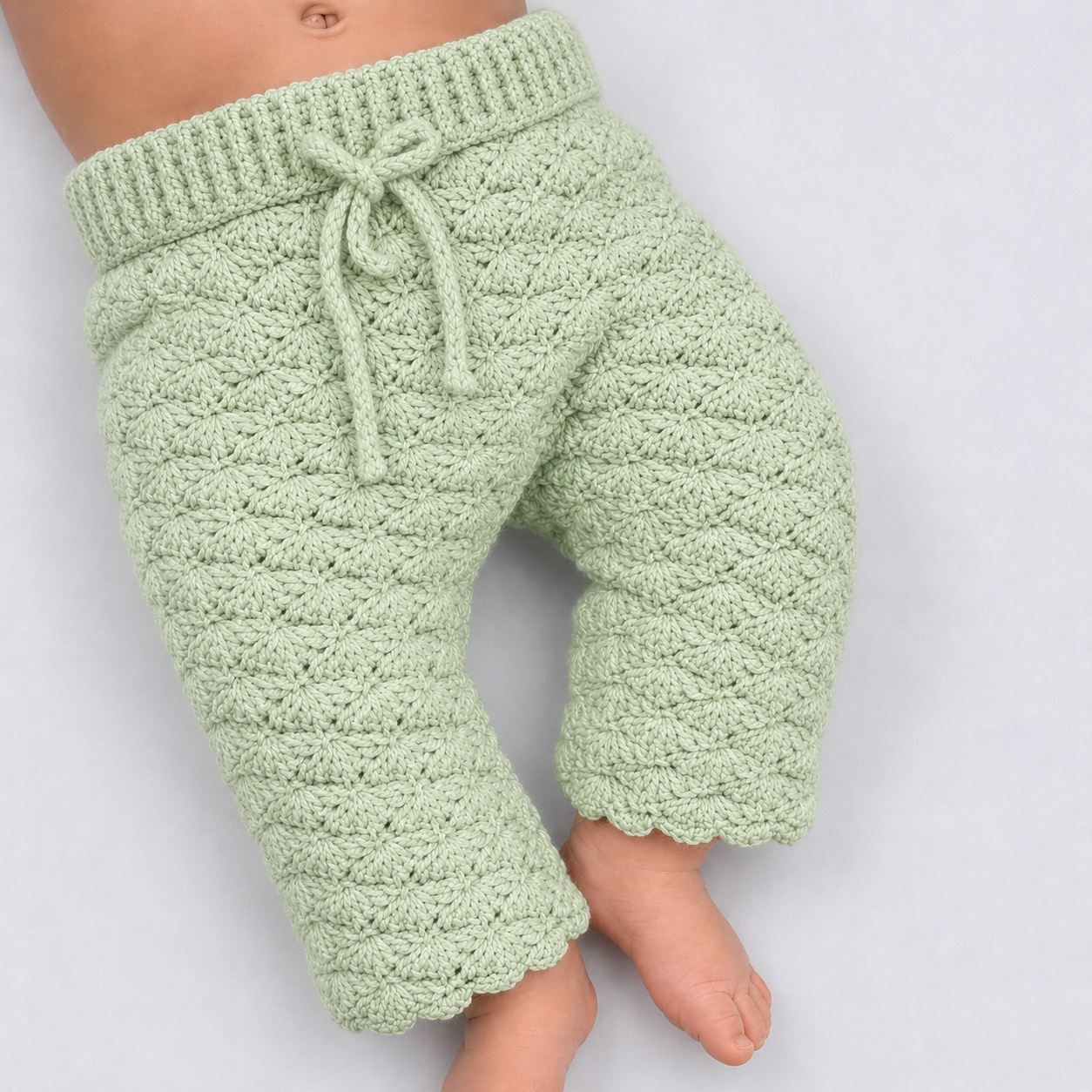 Dapper Little One - Crochet Baby Trousers with Drawstring Waist