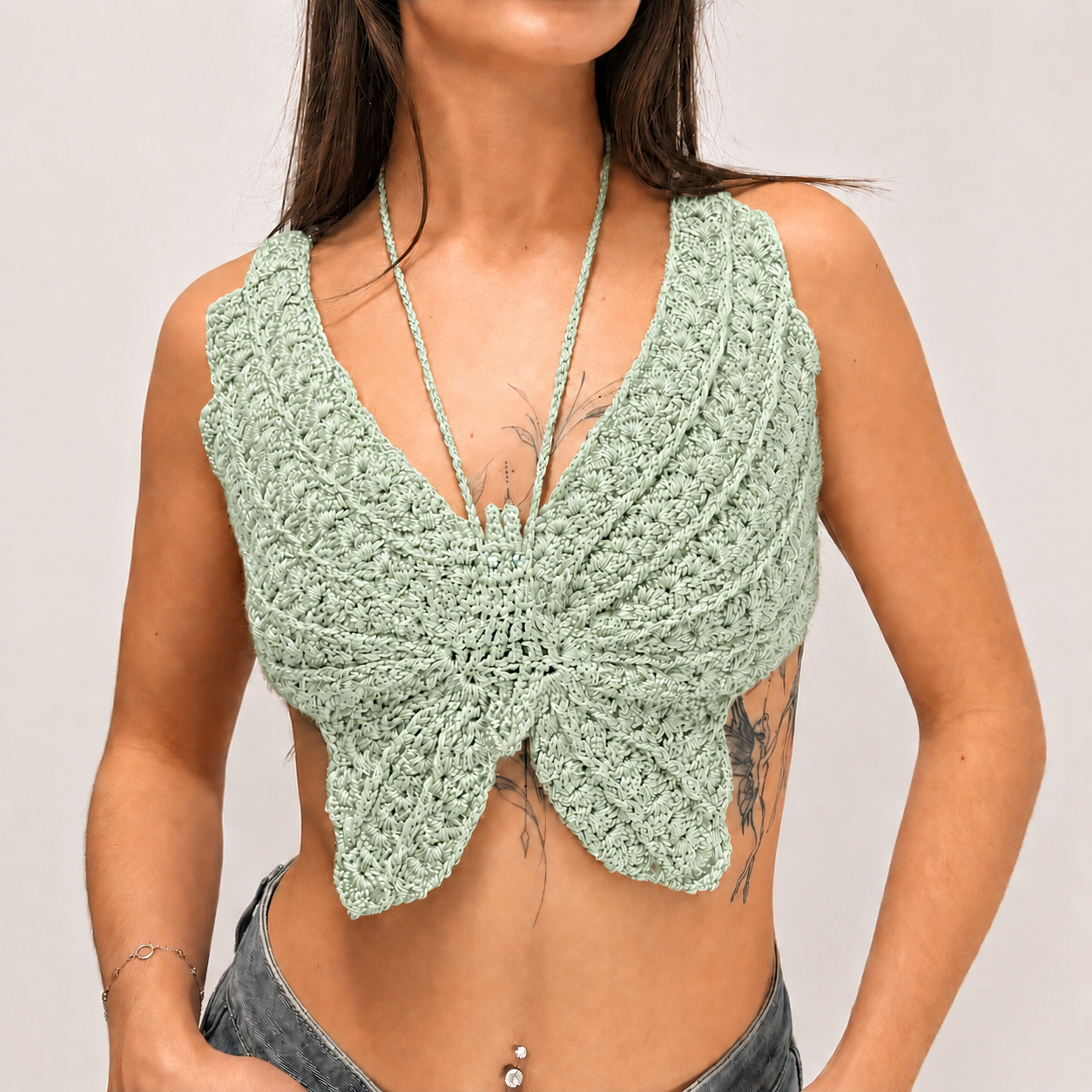 Spread Your Wings - Crochet Butterfly Halter Top