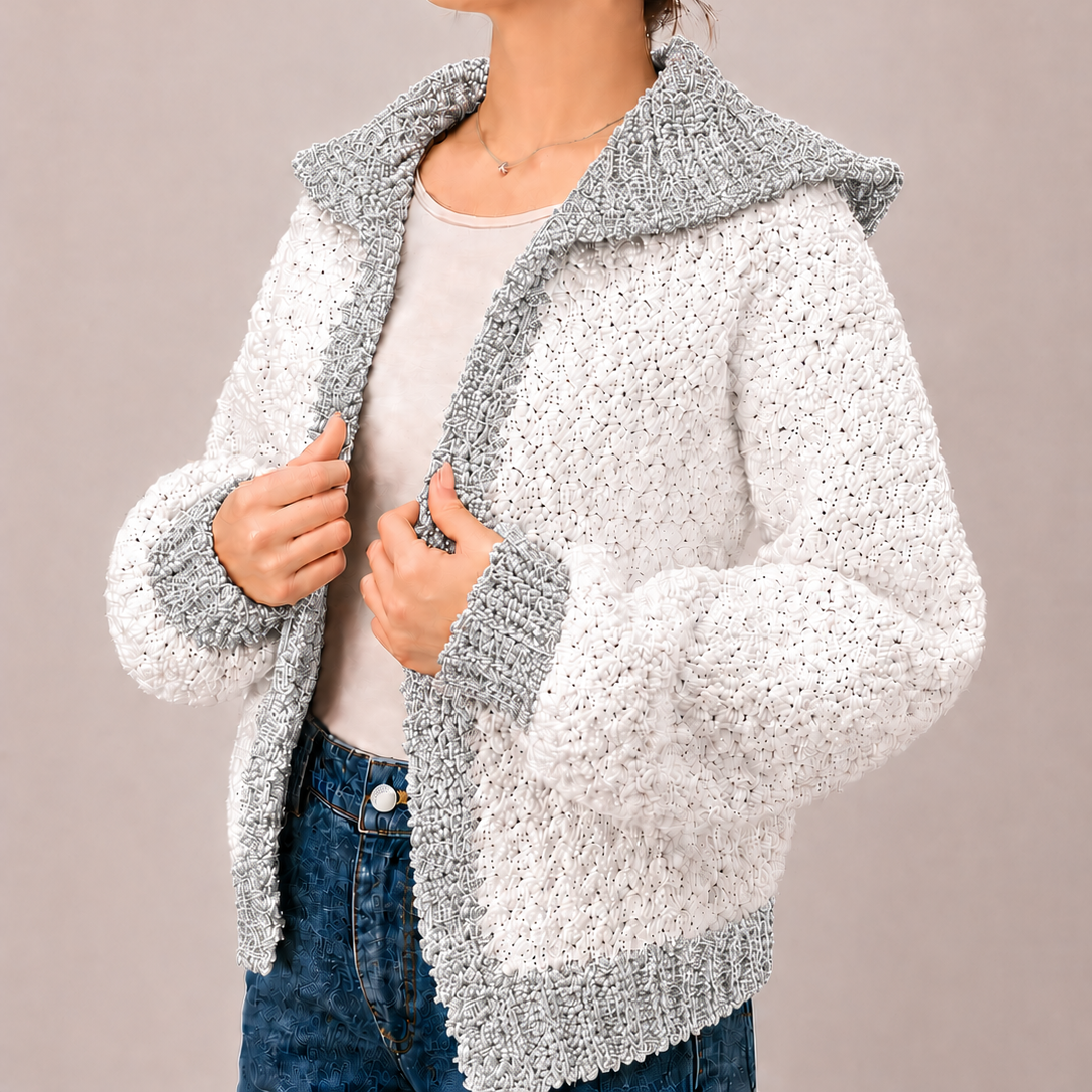 Streetwise - Crochet Bomber Hoodie Cardigan