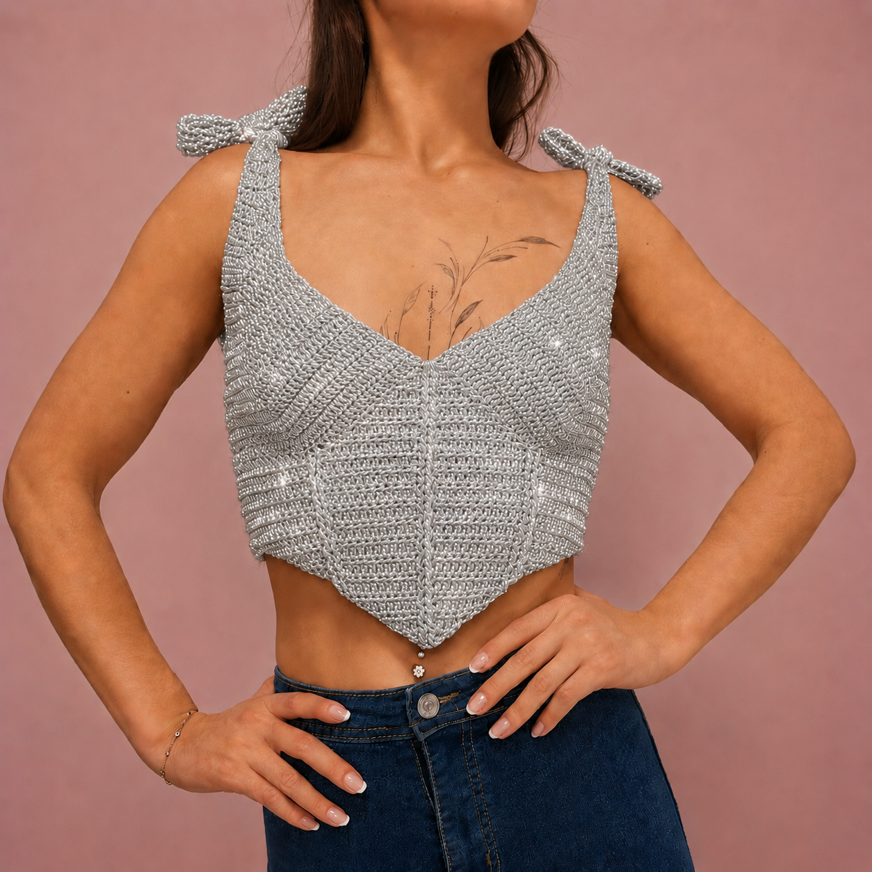 Curves - Crochet Corset Bralette Top