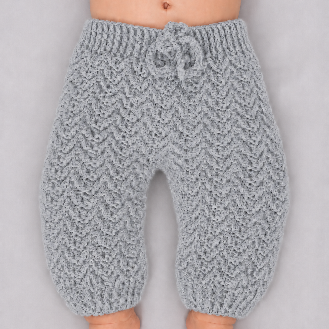 Mini Jogger - Crochet Baby Jogger Pants with Drawstring Waist