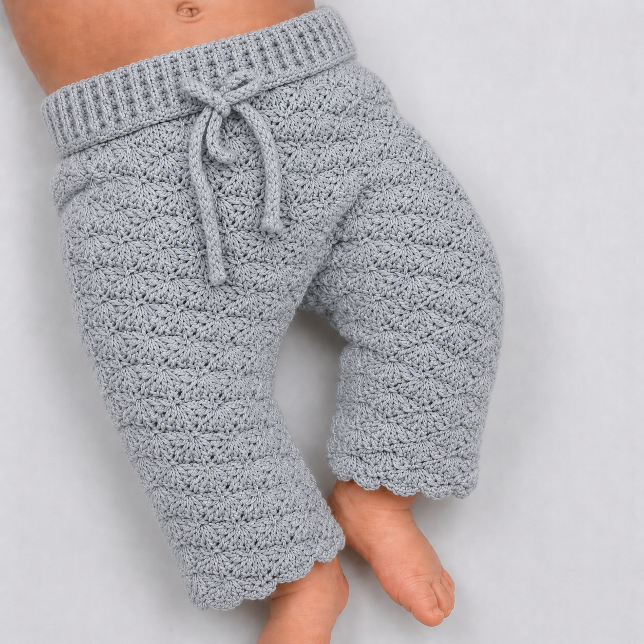 Dapper Little One - Crochet Baby Trousers with Drawstring Waist