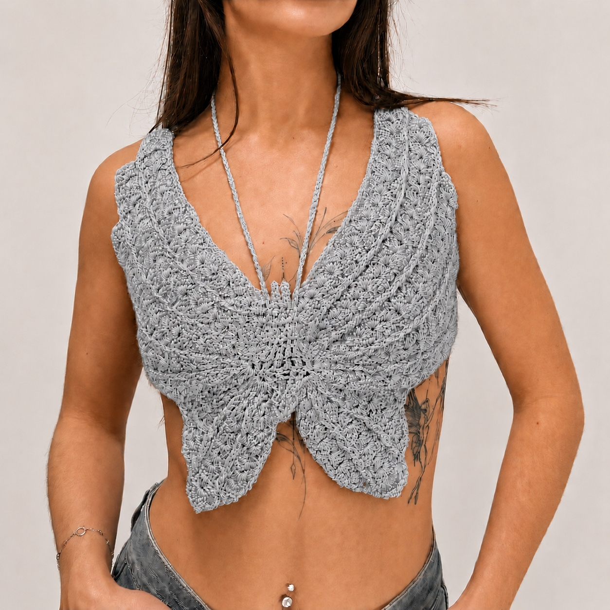 Spread Your Wings - Crochet Butterfly Halter Top