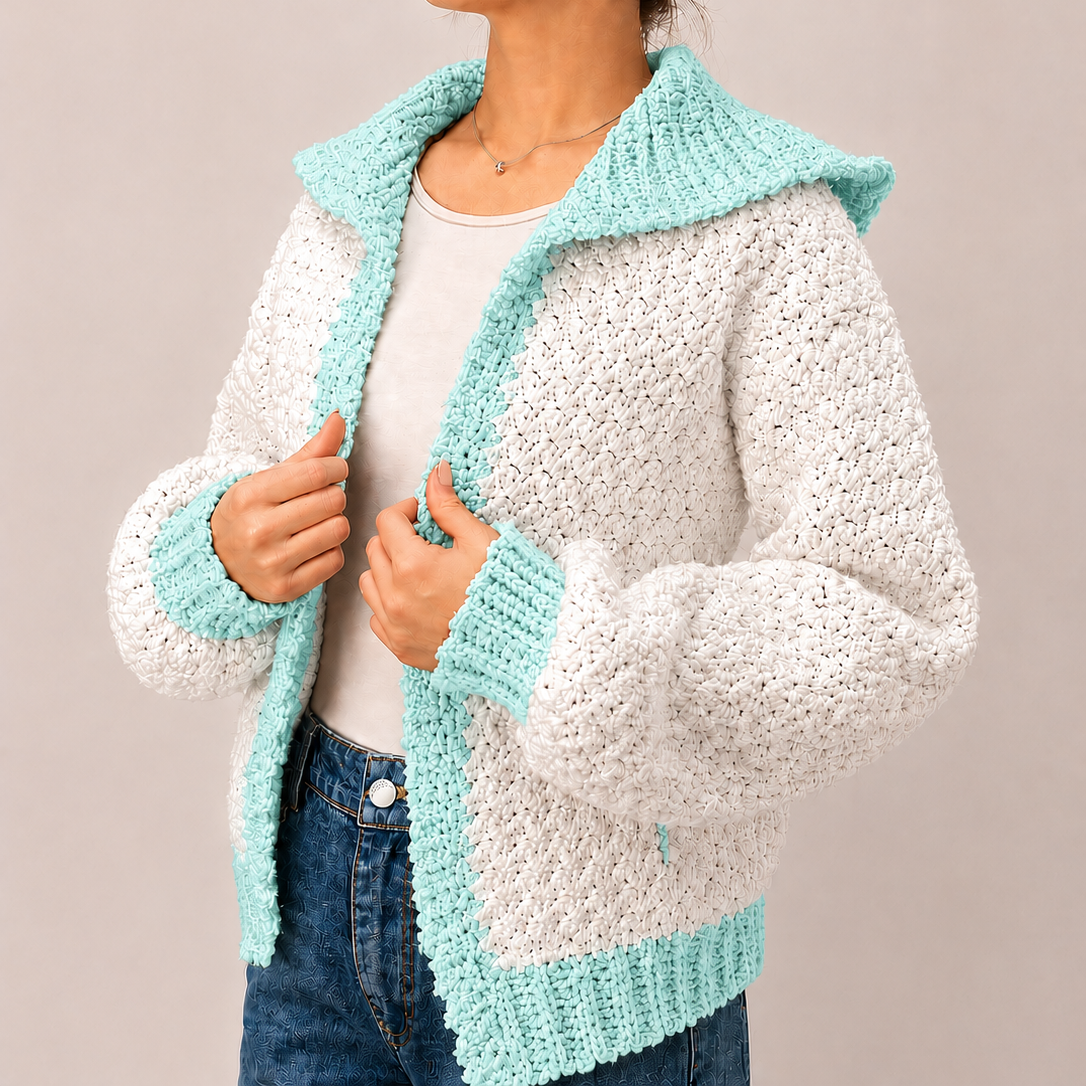 Streetwise - Crochet Bomber Hoodie Cardigan