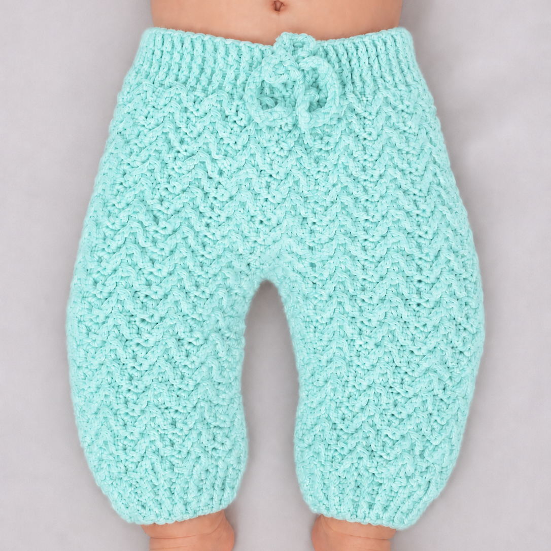 Mini Jogger - Crochet Baby Jogger Pants with Drawstring Waist
