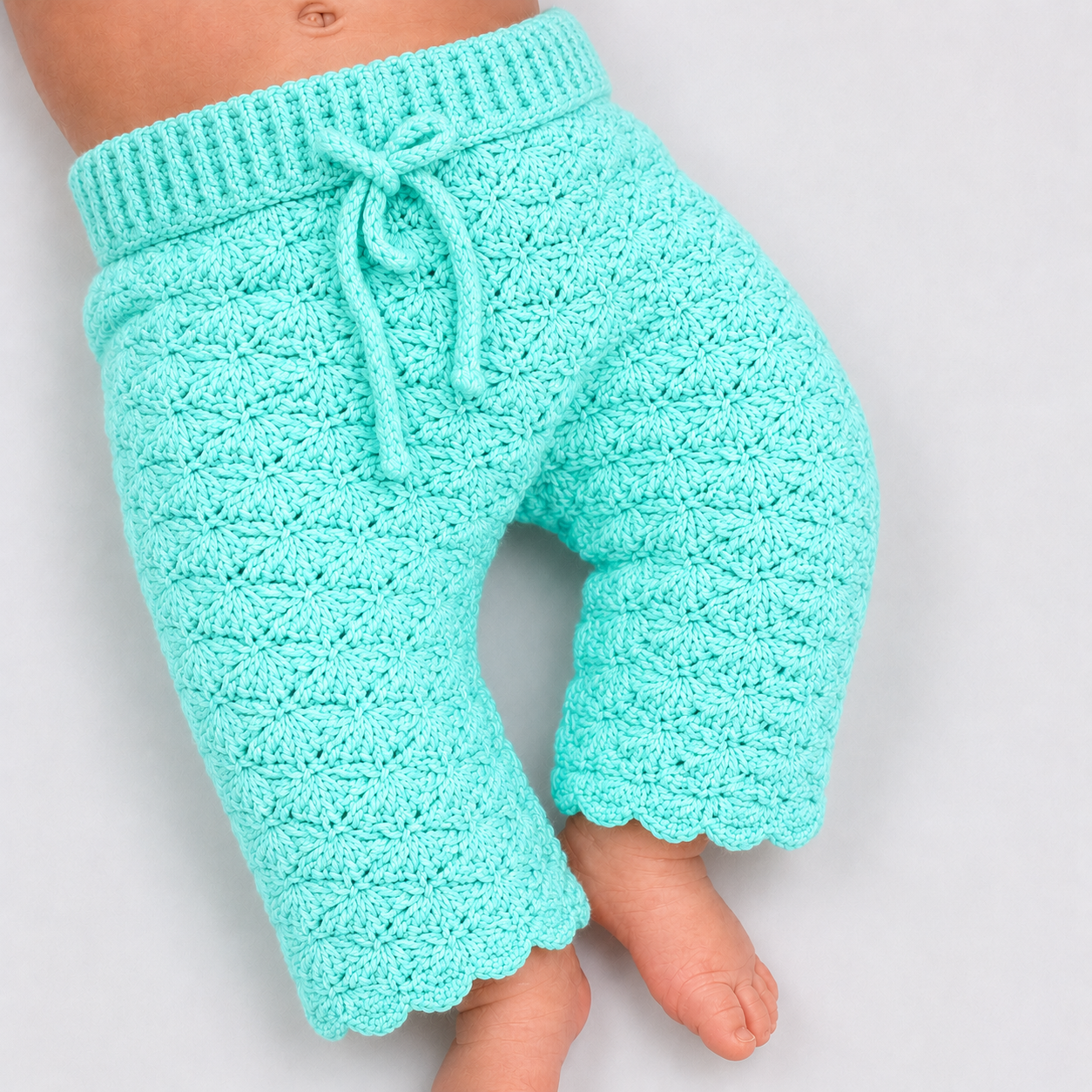 Dapper Little One - Crochet Baby Trousers with Drawstring Waist