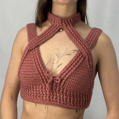 Warrior Princess - Crochet Festival Halter Bralette Crop Top