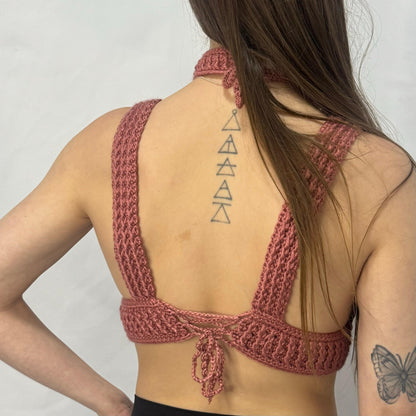 Warrior Princess - Crochet Festival Halter Bralette Crop Top